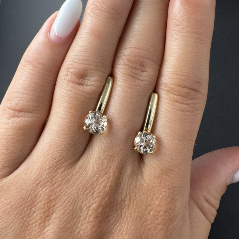 Yellow Gold Earrings with Wine Topazes – photo 1 of 5