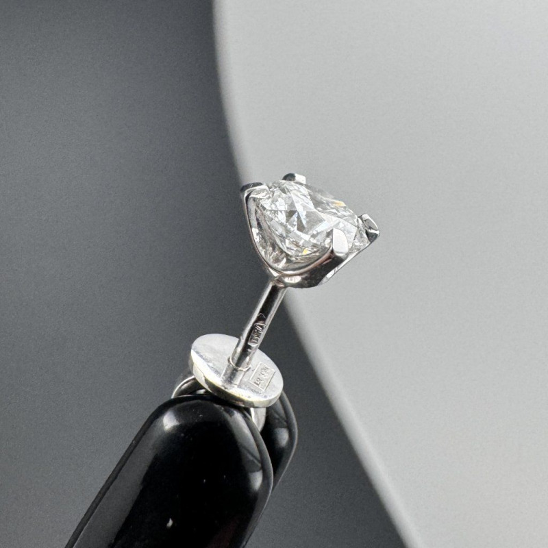 Elegant Earrings with Round Brilliants – Platinum, 0.51 ct – photo 7 of 7