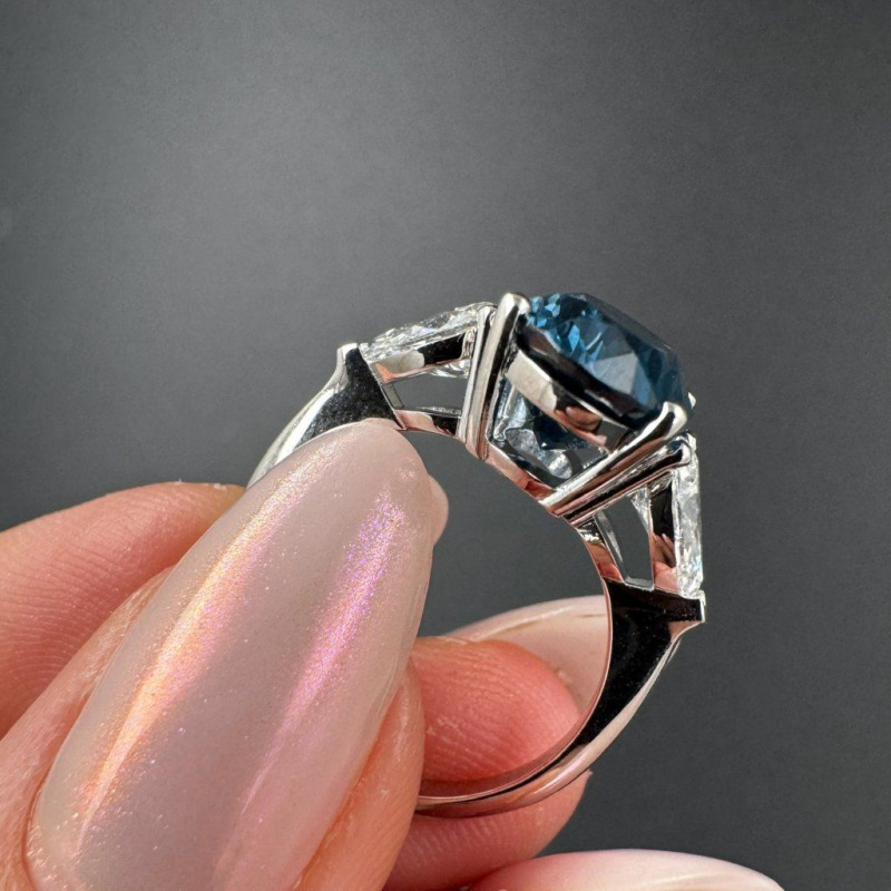 Ring with Topaz and Laboratory-Grown Diamonds – White Gold, 1 ct – photo 9 of 11