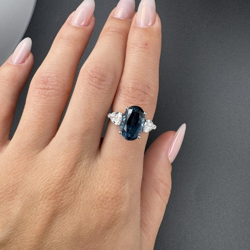 Ring with Topaz and Laboratory-Grown Diamonds – White Gold, 1 ct – photo 6 of 11