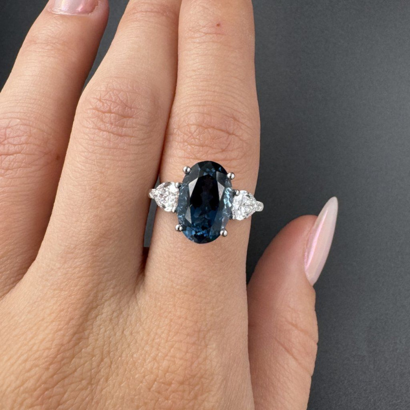 Ring with Topaz and Laboratory-Grown Diamonds – White Gold, 1 ct – photo 8 of 11