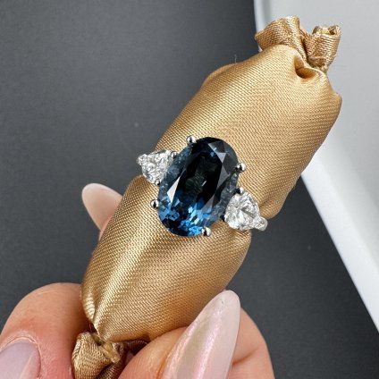 Ring with Topaz and Laboratory-Grown Diamonds