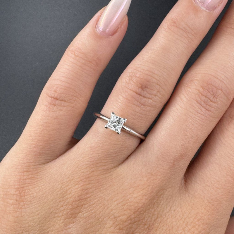 Platinum Ring with Diamond, 0.40 ct – photo 2 of 8