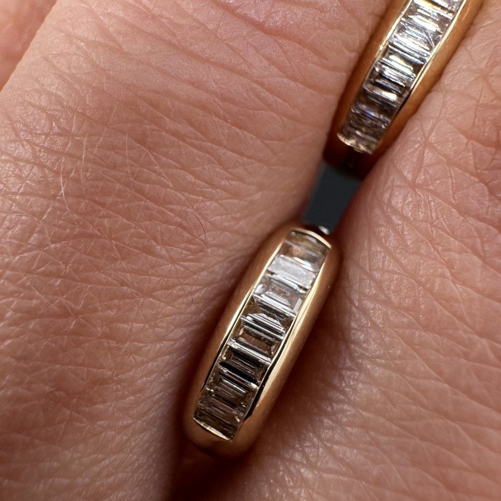 Earrings with Laboratory-Grown Baguette-Cut Diamonds, 0.42 ct – photo 1 of 4