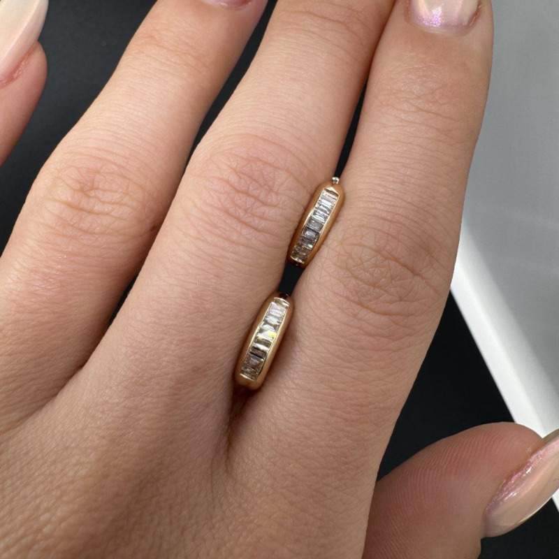 Earrings with Laboratory-Grown Baguette-Cut Diamonds, 0.42 ct – photo 3 of 4