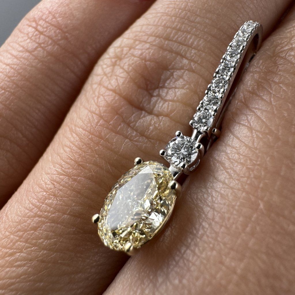 Earrings Set with Laboratory-Grown Diamonds in a Combination of White and Yellow Gold, 1 ct – photo 1 of 5