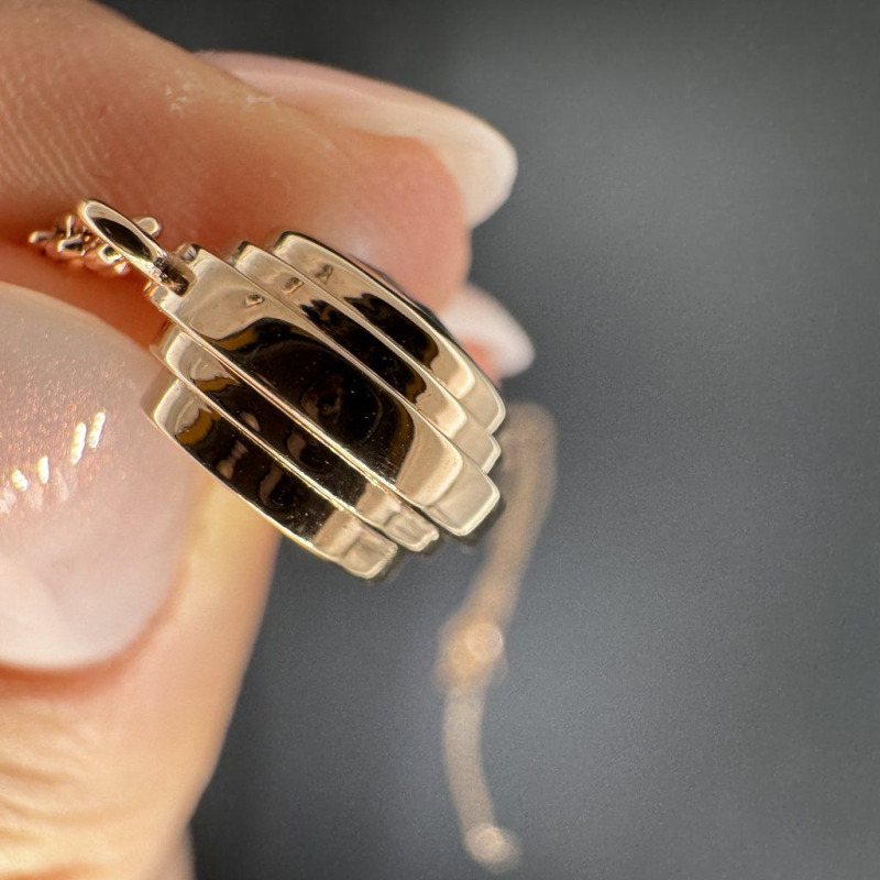 Pendant in 14k Rose Gold with a Central Natural Zircon from Cambodia, 3.05 ct – photo 4 of 4