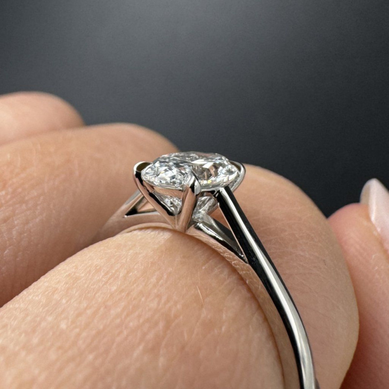 Platinum Ring with a Laboratory Diamond, 1.03 ct – photo 2 of 6