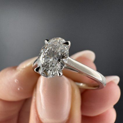 Platinum Ring with a Laboratory Diamond