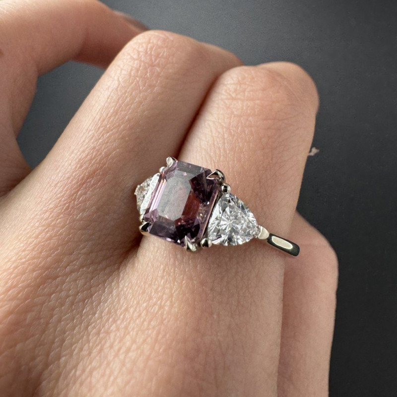 Ring with Pink Spinel and Laboratory Diamonds – White Gold, 2.7 ct – photo 3 of 7