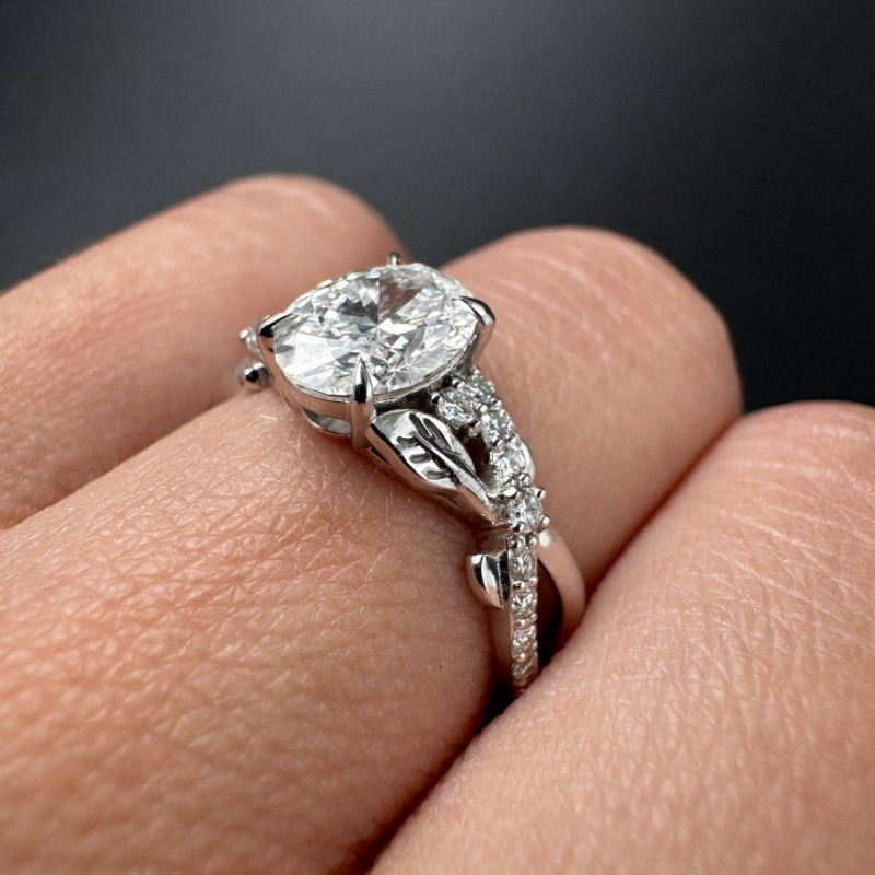 Ring with Laboratory-Grown Diamonds in a Branch Design – White Gold – photo 5 of 5