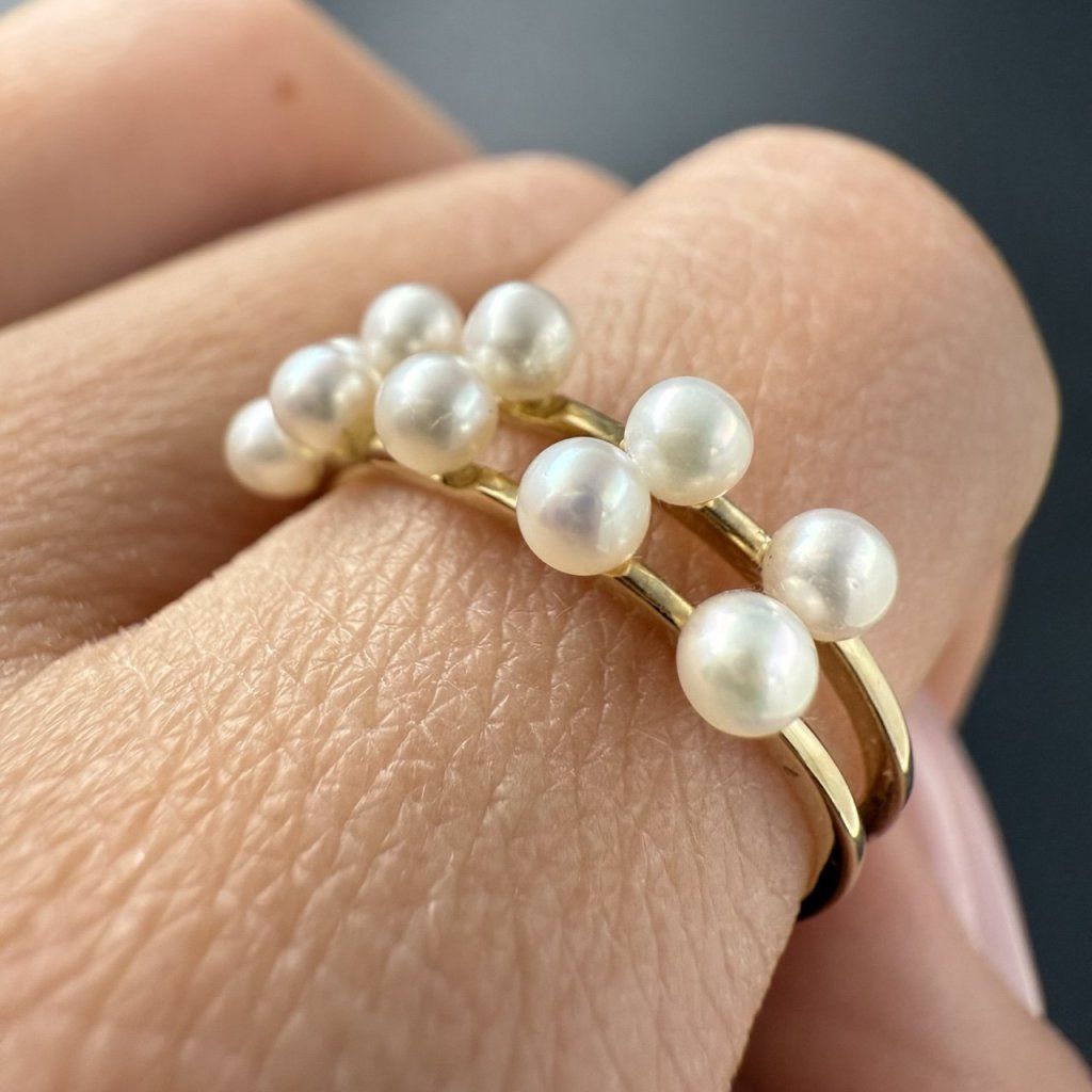 Gold Ring with Delicate River Pearls – photo 1 of 4