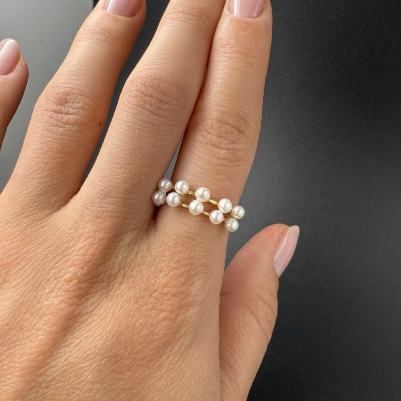 Gold Ring with Delicate River Pearls – photo 4 of 4