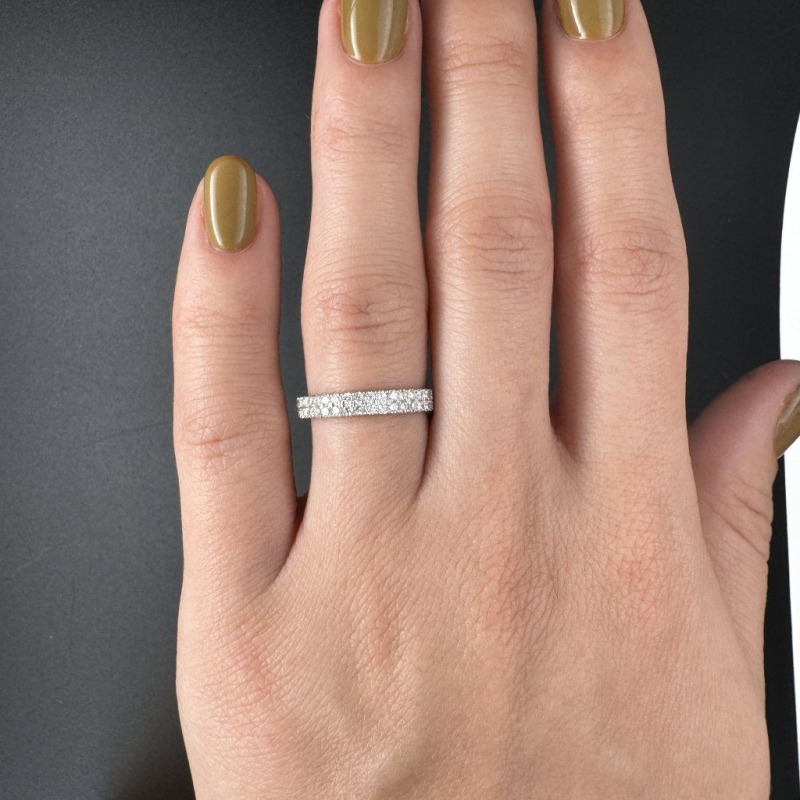 Ring with Double Diamond Channel – White Gold – photo 3 of 4