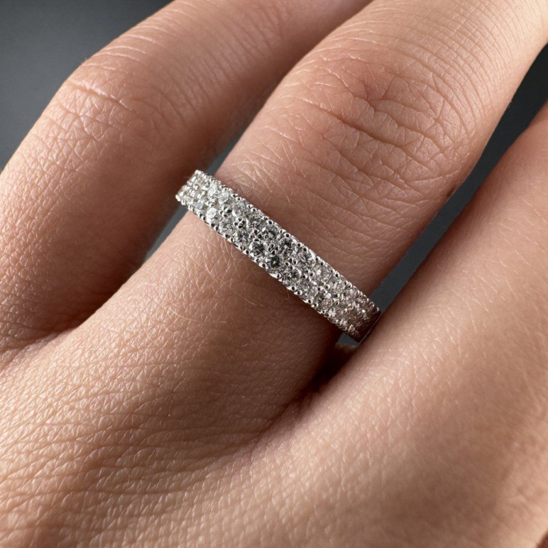Ring with Double Diamond Channel – White Gold – photo 1 of 4