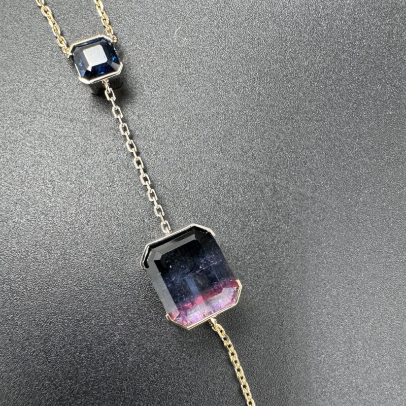 Pendant with Tri-Colour Tourmaline, Sapphire and Pink Tourmaline, 5.25 ct – photo 2 of 5
