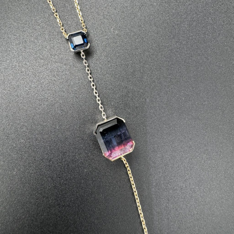 Pendant with Tri-Colour Tourmaline, Sapphire and Pink Tourmaline, 5.25 ct – photo 3 of 5