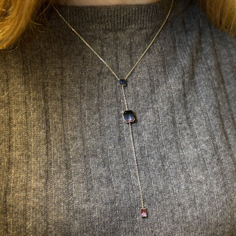 Pendant with Tri-Colour Tourmaline, Sapphire and Pink Tourmaline, 5.25 ct – photo 4 of 5