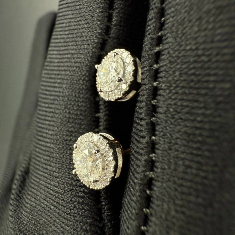 Two-Tone Gold Earrings with Natural Diamonds