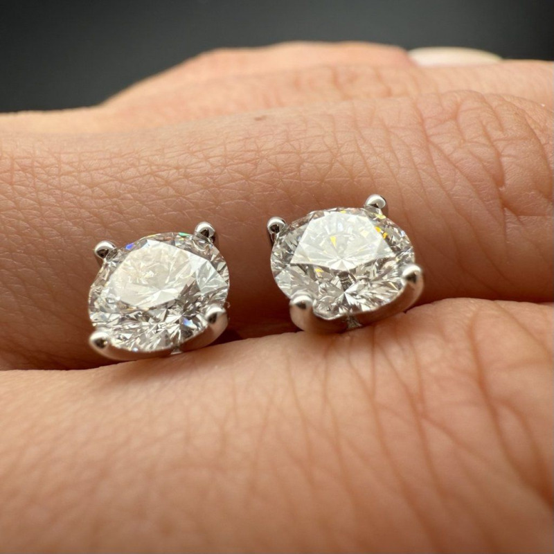 Diamond Earrings – White Gold, 3.0 ct – photo 4 of 5