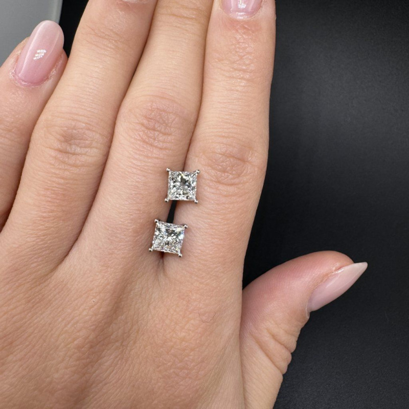 Diamond Earrings – Platinum, 2 ct – photo 3 of 3