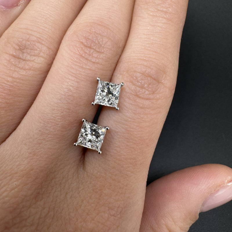 Diamond Earrings – Platinum, 2 ct – photo 1 of 3