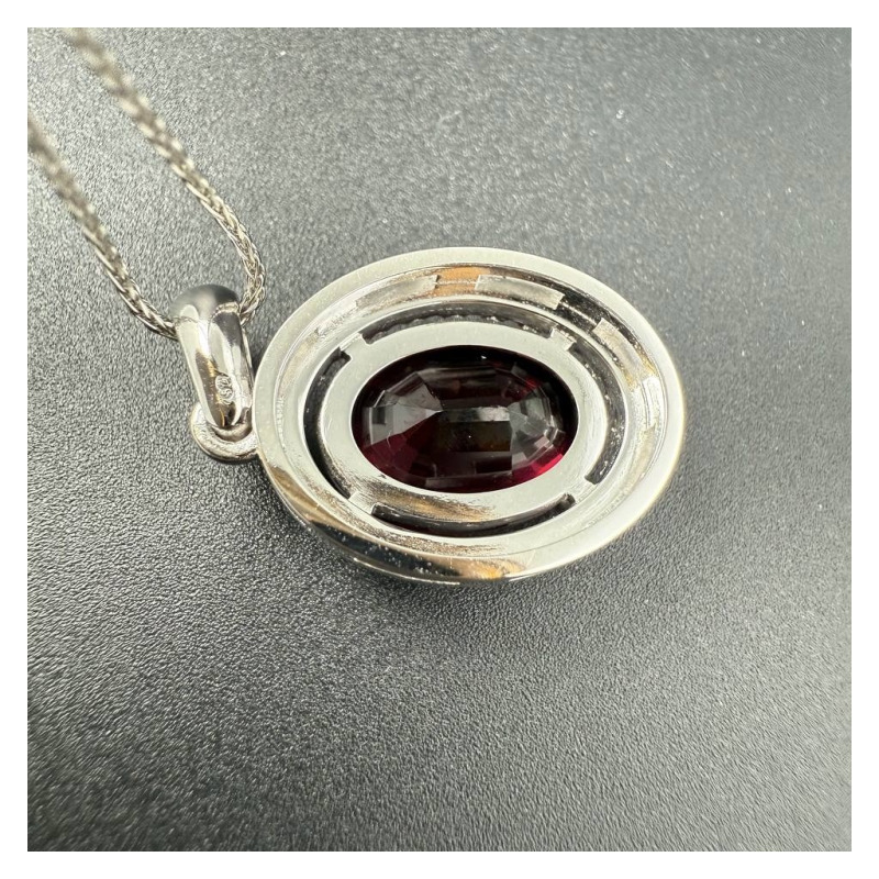 Necklace with Red Garnet – White Gold, 0.474 ct – photo 2 of 5