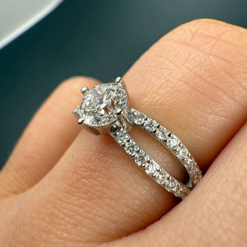 Platinum Ring with Natural Diamonds, 0.6 ct – photo 6 of 6