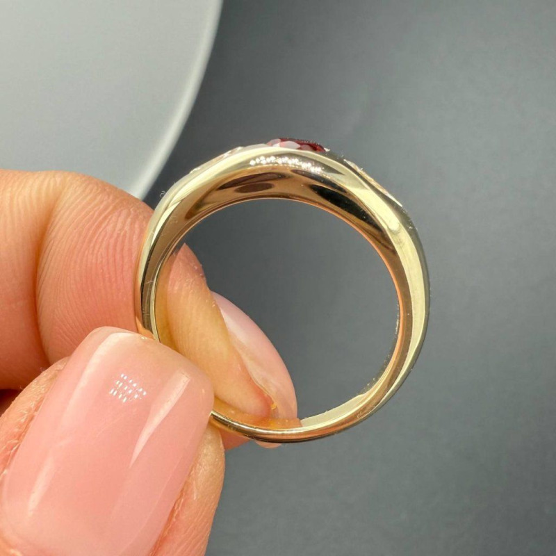 Ring with Garnet and Diamonds, 0.424 ct – photo 3 of 7