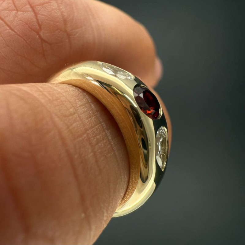 Ring with Garnet and Diamonds, 0.424 ct – photo 7 of 7