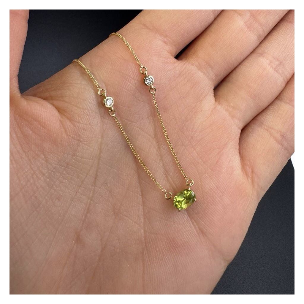 Peridot and Diamond Necklace