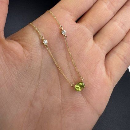 Peridot and Diamond Necklace