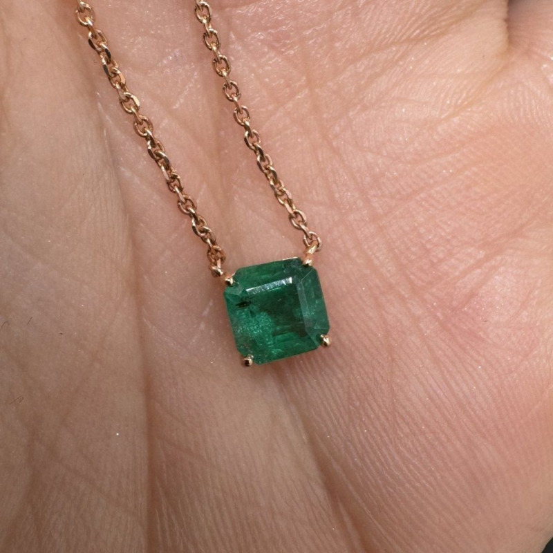 Emerald Necklace – Rose Gold, 0.84 ct – photo 2 of 2