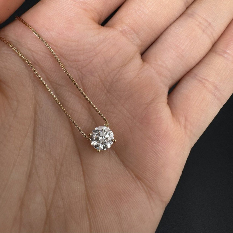 Diamond Pendant – Yellow Gold, 1 ct – photo 2 of 2