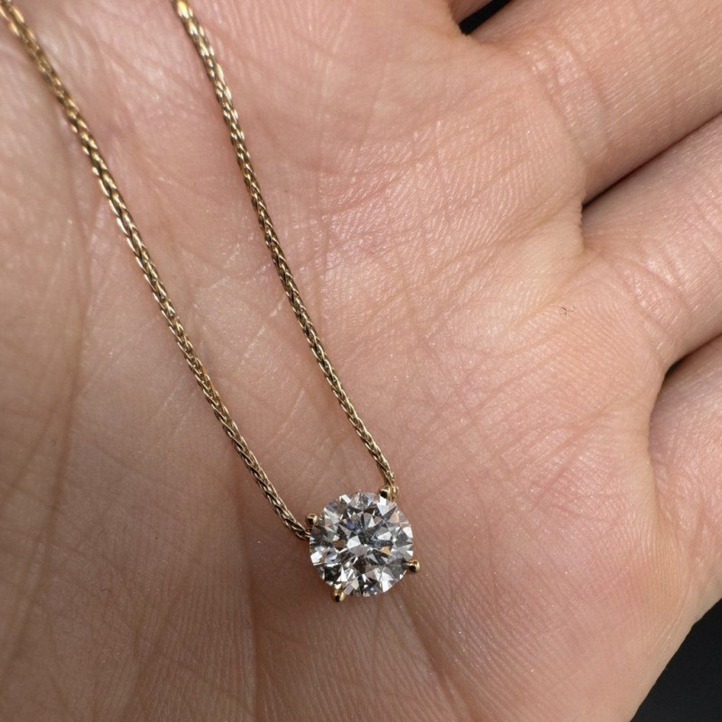 Diamond Pendant – Yellow Gold, 1 ct – photo 1 of 2